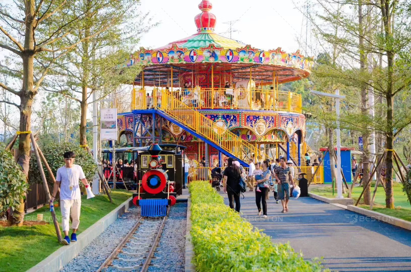 China Commercial Kids Merry Go Round Fairground Large Double-Decker Carouse Horse Ride