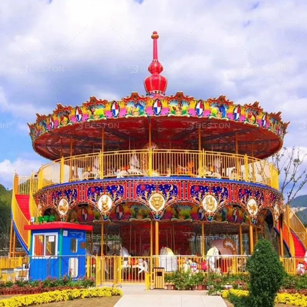 China Commercial Kids Merry Go Round Fairground Large Double-Decker Carouse Horse Ride