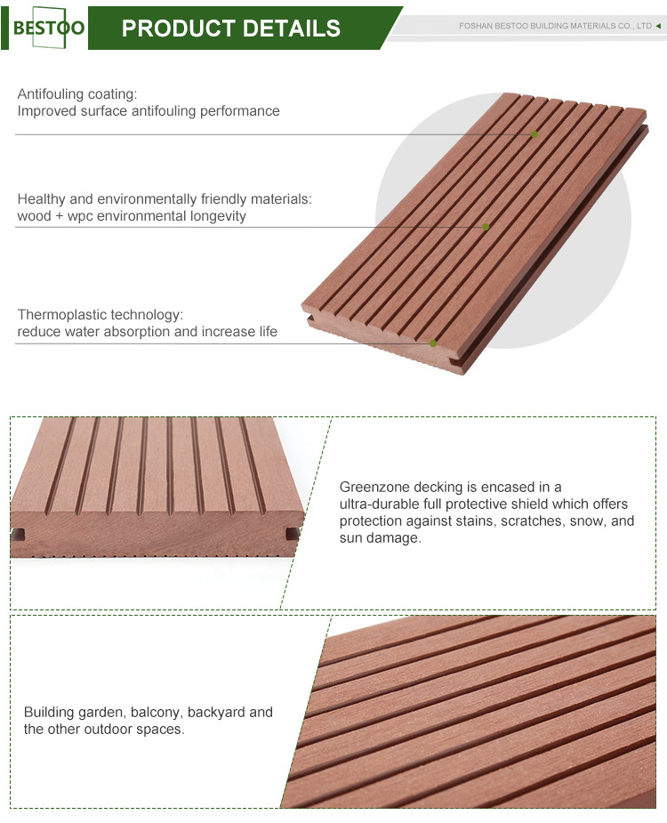 New Solid WPC Outdoor Artificial Co-extrusion Wood Composite Decking