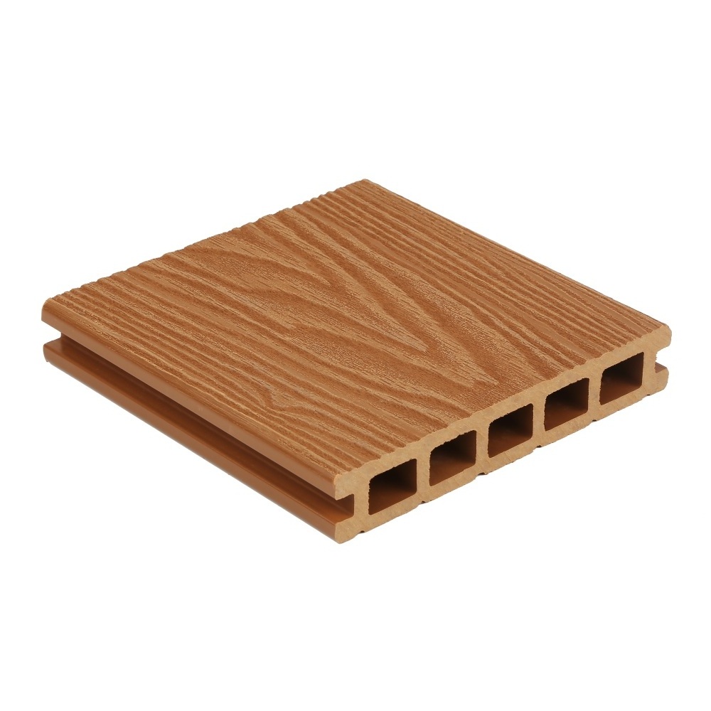 Natural Feeling 3D Embossed Crack-Resistant Outdoor WPC Wood Composite 3D Embossed  Decking