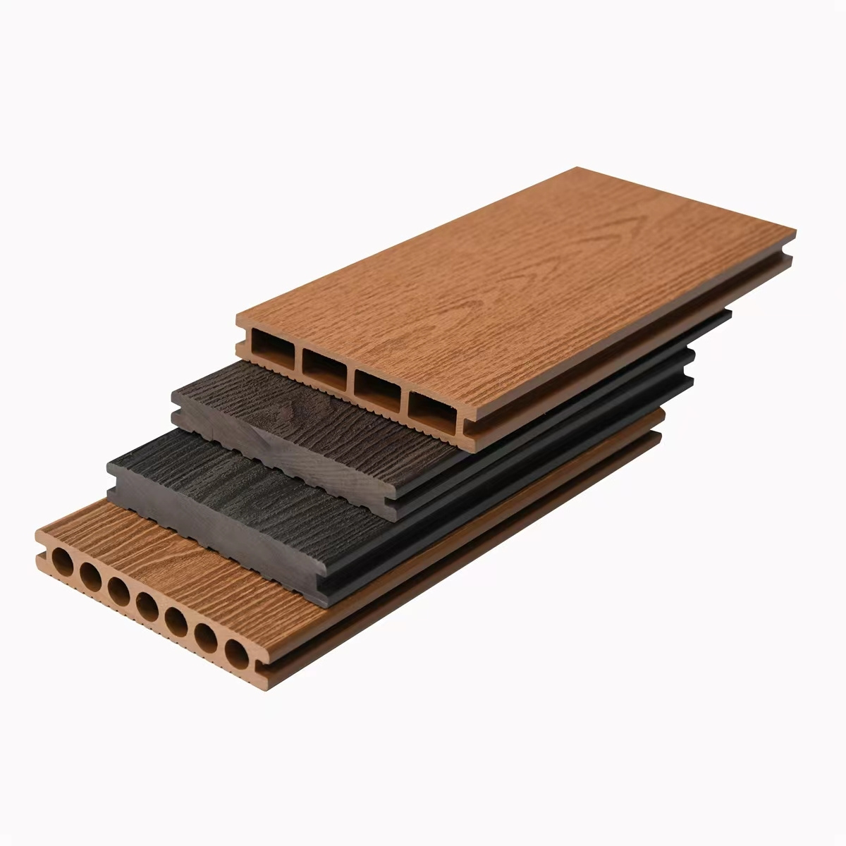 Natural Feeling 3D Embossed Crack-Resistant Outdoor WPC Wood Composite 3D Embossed  Decking