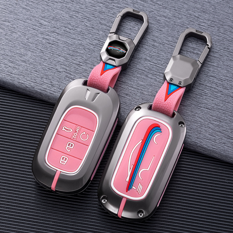 High Quality New Design Metal Car Accessories Interior Decoration Zinc Alloy 4 Button Car Key Cover Case For Honda Accord City