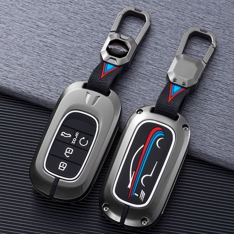 High Quality New Design Metal Car Accessories Interior Decoration Zinc Alloy 4 Button Car Key Cover Case For Honda Accord City