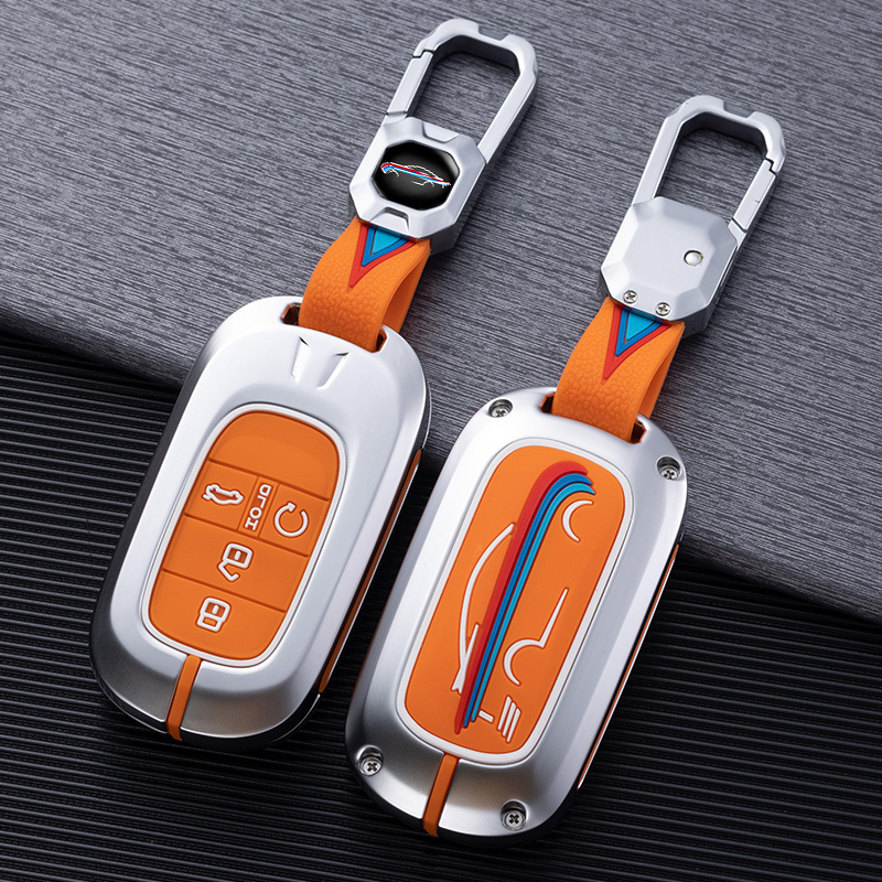 High Quality New Design Metal Car Accessories Interior Decoration Zinc Alloy 4 Button Car Key Cover Case For Honda Accord City