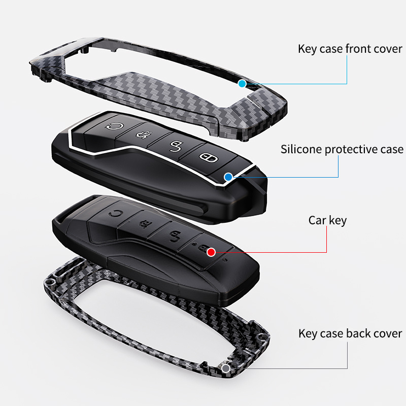 Durable Car Accessories Interior Decoration Metal TPU Car Key Cover Case For BYD Atto 3 Neta MG