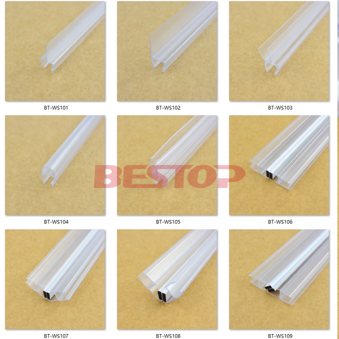 high quality PVC Plastic waterproof strip bumper strip for bathroom rubber seal door sealing strip