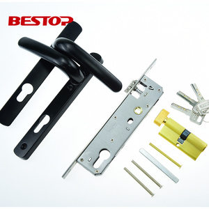 Factory Aluminium Door Handle Lock Set With Single Open Cylinder And Keys