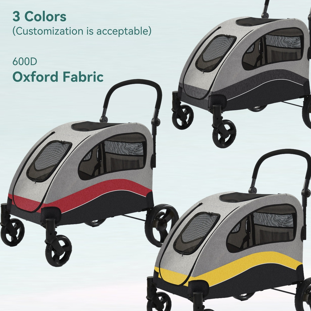 Low MOQ foldable Pet Stroller for cats and dogs,Dog Stroller for large dogs or 2 dogs,Heavy Duty Pet Gear Wagon Cart