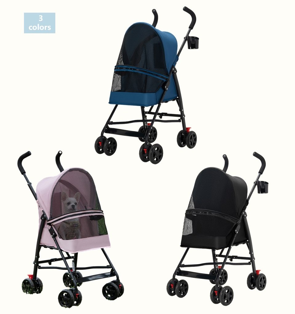 Wholesale Foldable Pet Stroller for Small Dog Foldable Dog Stroller Quick Installation Pet Gear and Pet Transport Trolley