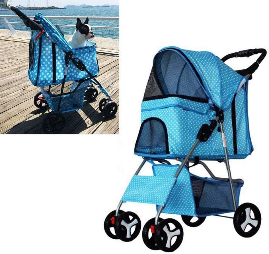 Low MOQ Wholesale 4 Wheel Dog Stroller for small Dog Foldable Pet Stroller Quick Installation Wheeled Pet Carrier