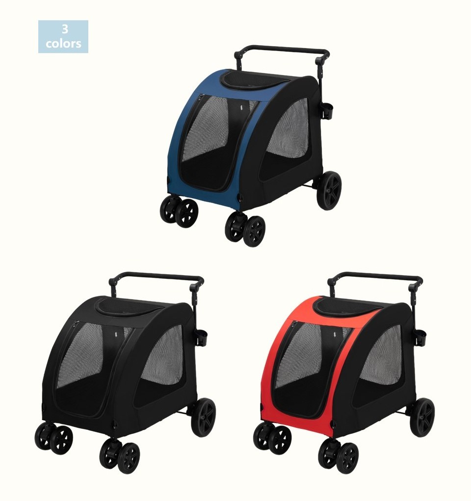 Low MOQ Foldable Dog Stroller for Medium and Large Dogs, Detachable Pet Stroller,Pet Jogger Stroller for 2 Dogs Easy install