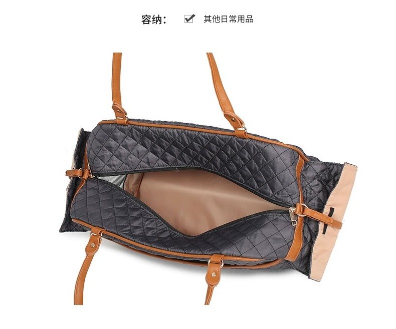 Hot Sale Cozy Pet Dog Carrier Purse,Pleated Canvas Pet Carrier with Large Side Pockets,Foldable Pet Carrier Tote Bag & Handbag