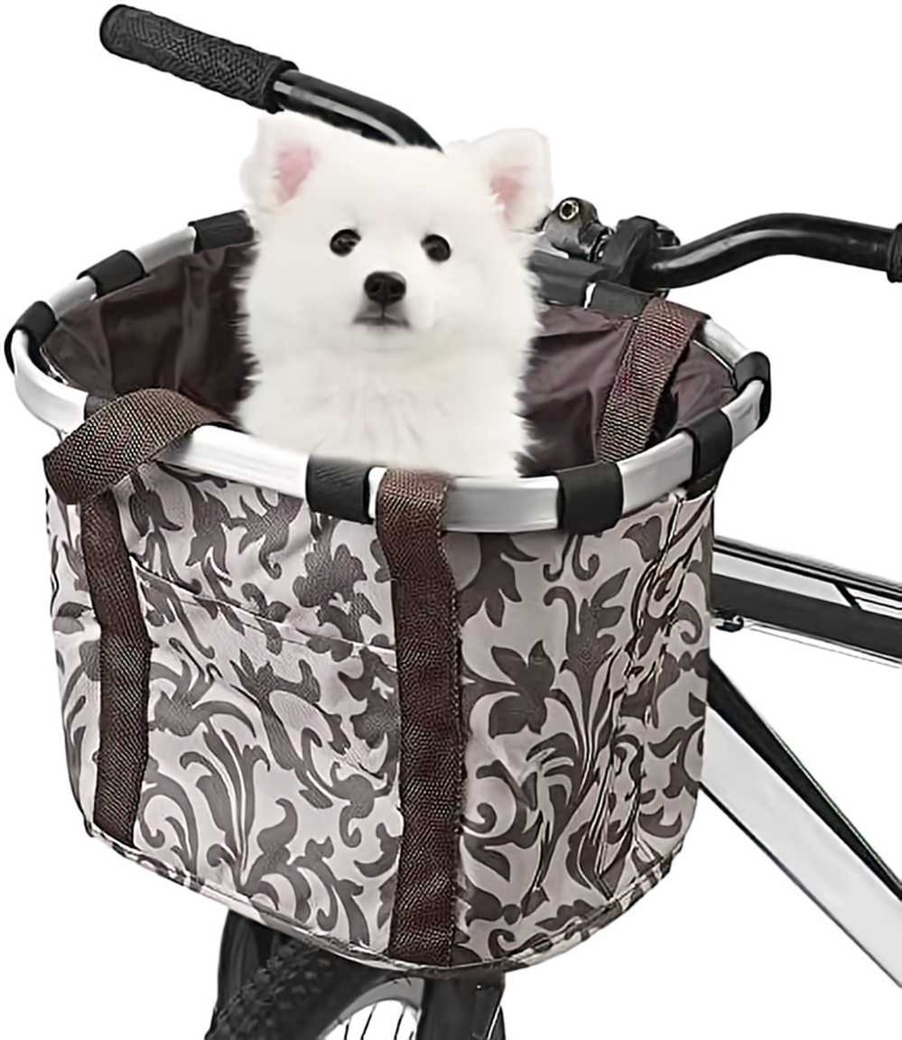 Easy to Install & Remove Dog Bicycle Carrier,foldable Dog Bike Basket 15lbs,front Dog Bicycle Basket Print Accepptable Modern