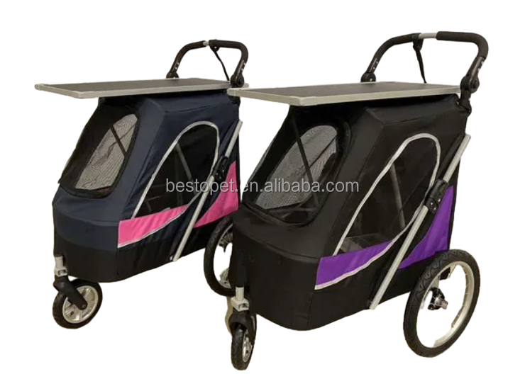 Pet Dog Stroller SKYLINE for Medium and Large Dogs with grooming table,Heavy-Duty Pet Buggy ,Dog Buggy And Bike Pet Trailer