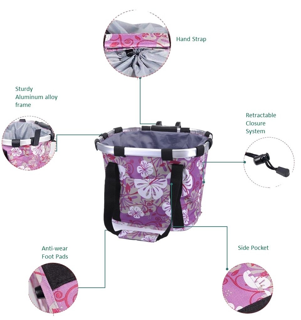 Small Pet Cat Dog Carrier Bicycle,expandable Dog Bike Basket Carrier,fully Assembled Dog Bicycle Basket Print Accepptable Modern