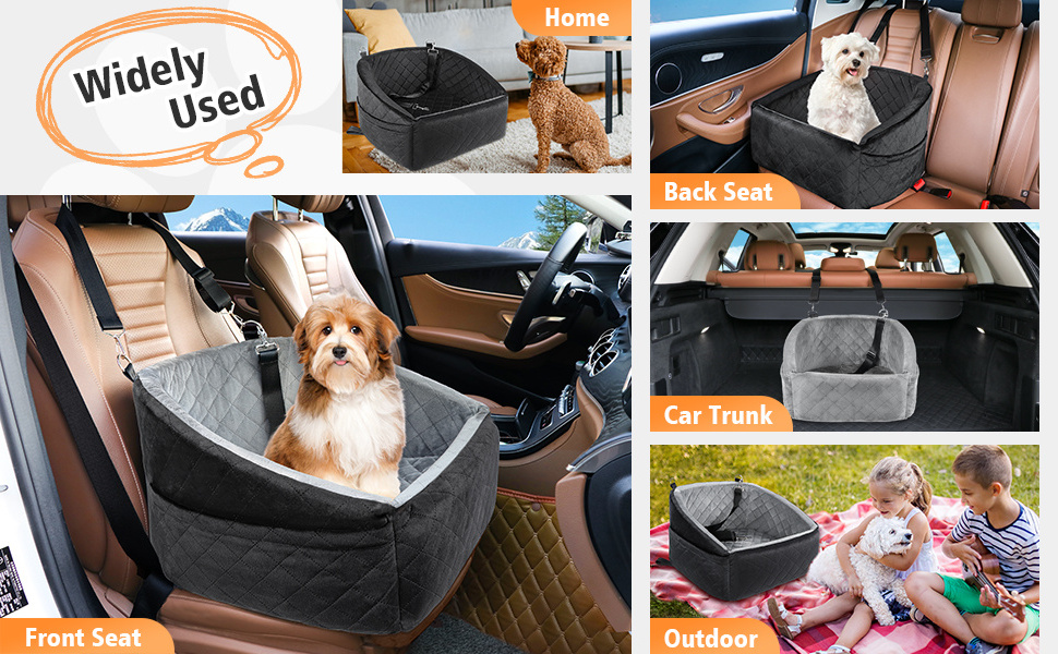 Dog Car Seat Pet Booster for Small Medium Dogs with Thick Cushion Travel Bed Dog seat Pet car bed seat  with Customized Logo