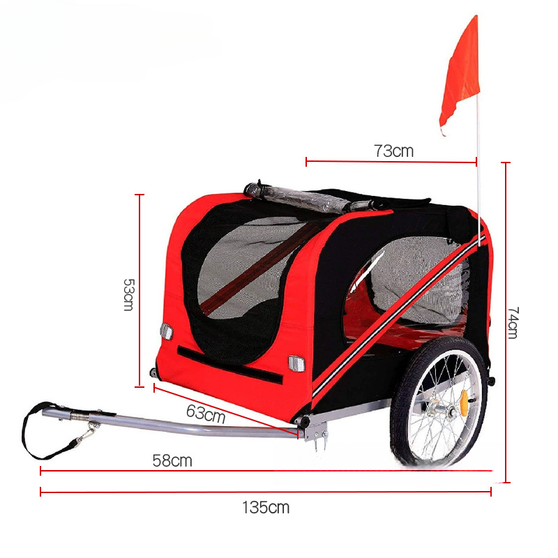 Low MOQ & shipping cost Large Dog Bike Trailer Dog Cart Folding Outdoor Riding Travel Trailer Foldable Bicycle Stroller Jogger