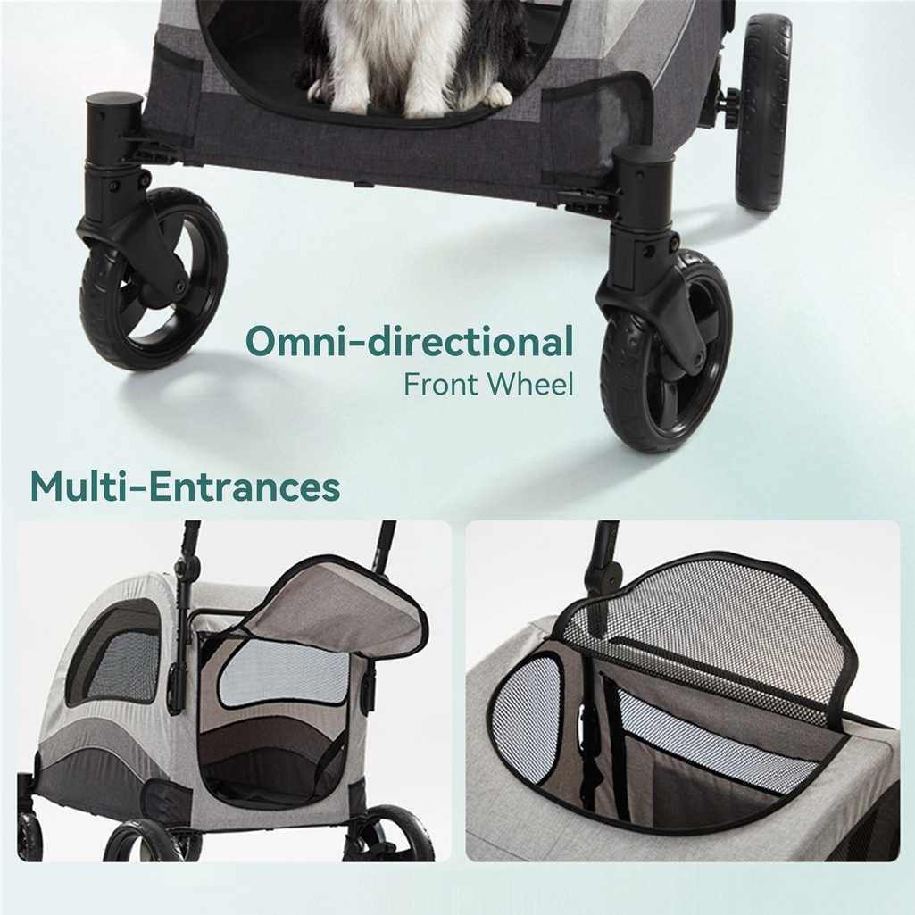 Low MOQ foldable Pet Stroller for cats and dogs,Dog Stroller for large dogs or 2 dogs,Heavy Duty Pet Gear Wagon Cart