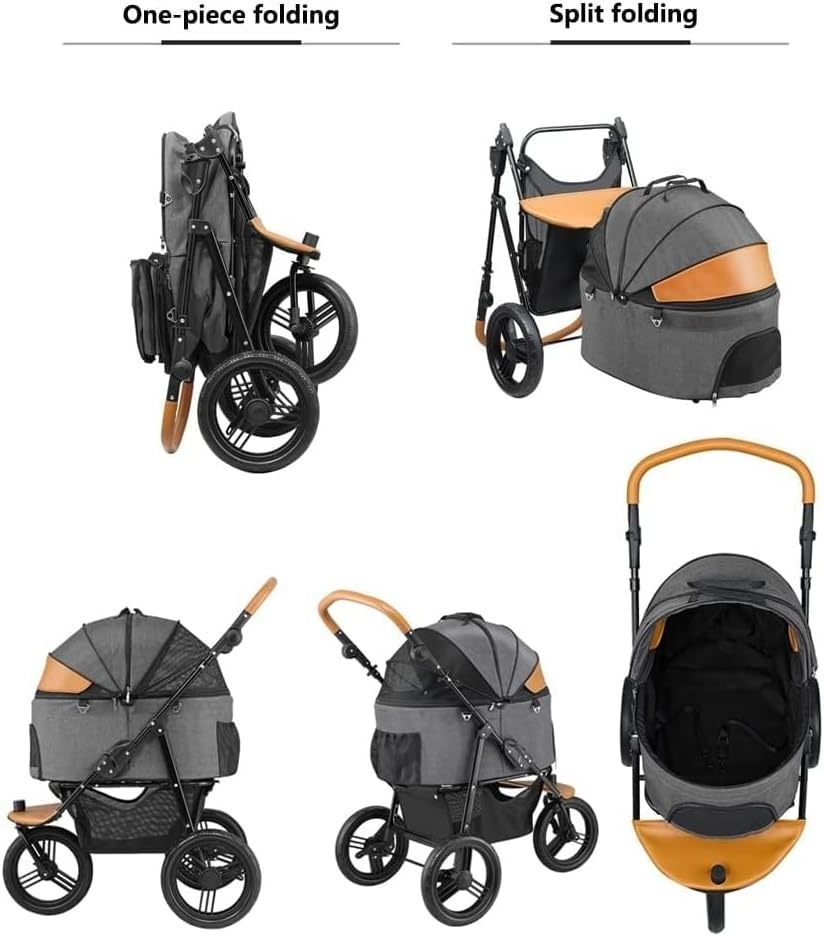 Low MOQ luxury 3 Wheel Pet Stroller for Cats and Dogs Detachable Dog Jogging Stroller for medium dog Portable Pet Trolley