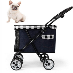 Low MOQ small Pet Stroller, Luxury Dog Stroller for medium dogs,Portable Dog Trolley for Teddy Chihuahua