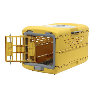 IATA Plastic Airline Shipping Approved Dog Transport Box Collapsible Pet Cages Bag Carrier And Travel Puppy Crates Kennel