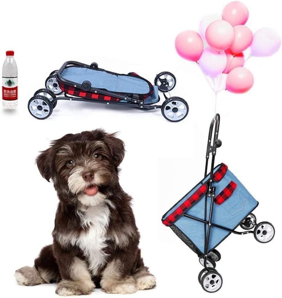 Premium Pet Stroller for small dog,Foldable Dog Cat Stroller for Small Medium Cats and Dogs,Folding Travel Pet Dog Trolley