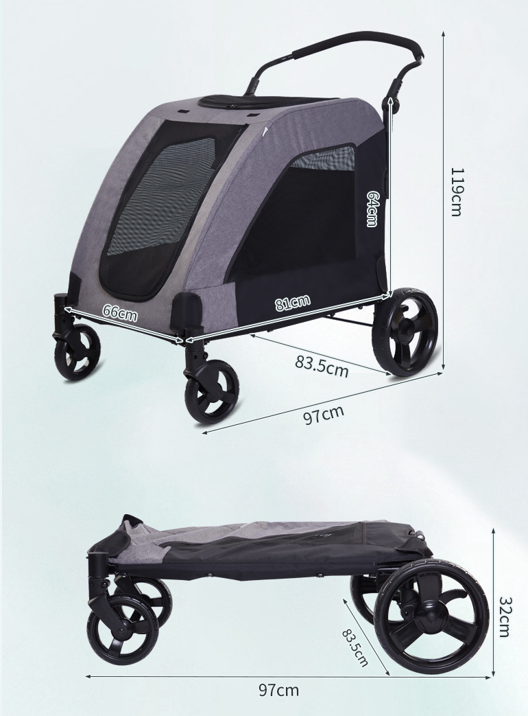 Low MOQ Premium Dog Stroller for large dogs, Extra Large Pet Stroller for Medium Dogs Foldable, Easy assemble Dog Wagon