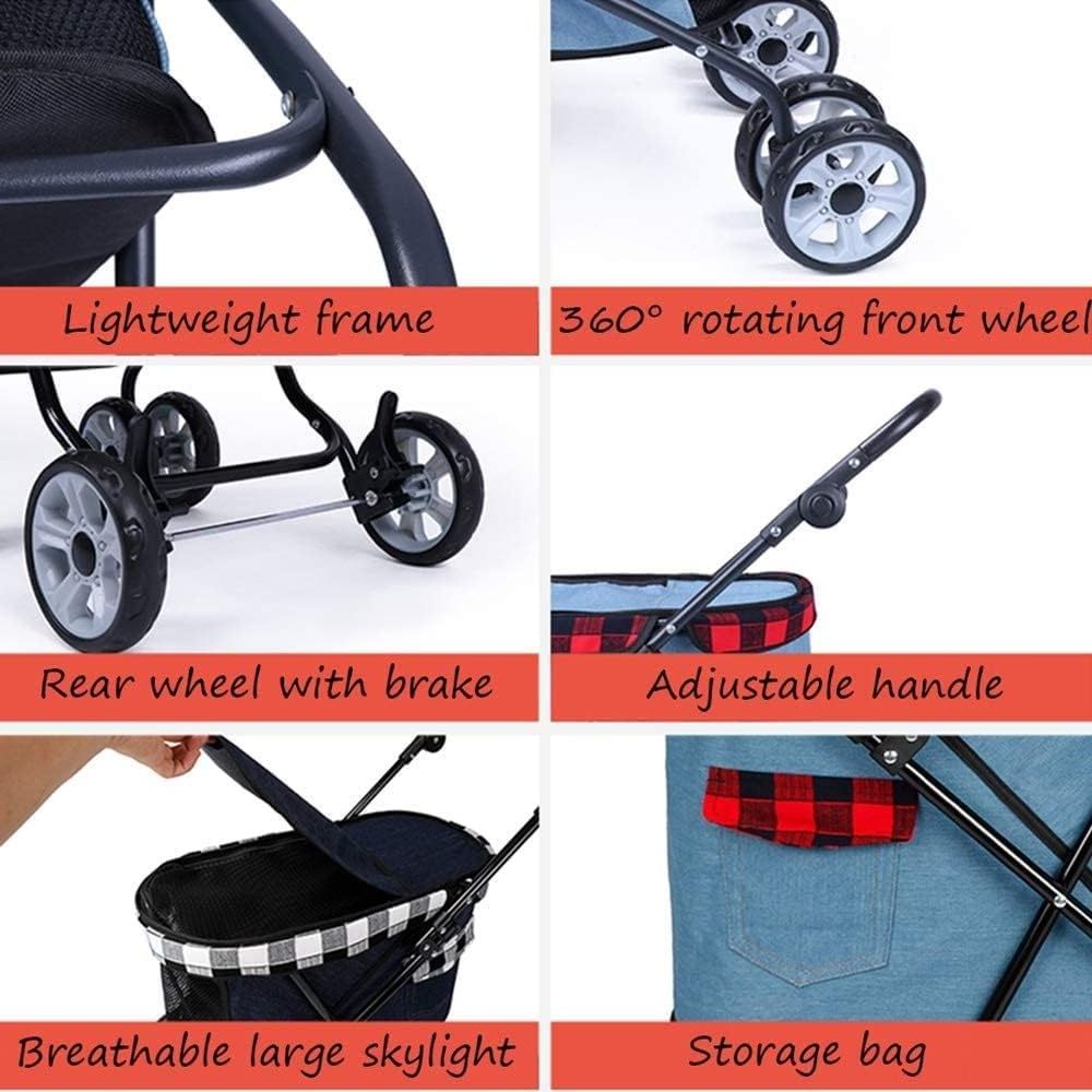 Premium Pet Stroller for small dog,Foldable Dog Cat Stroller for Small Medium Cats and Dogs,Folding Travel Pet Dog Trolley