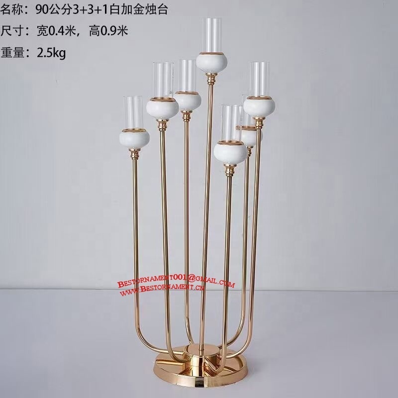 Luxury Gold Metal Candelabra 16 Heads Candle Holder Candlestick Wedding Table Centerpiece