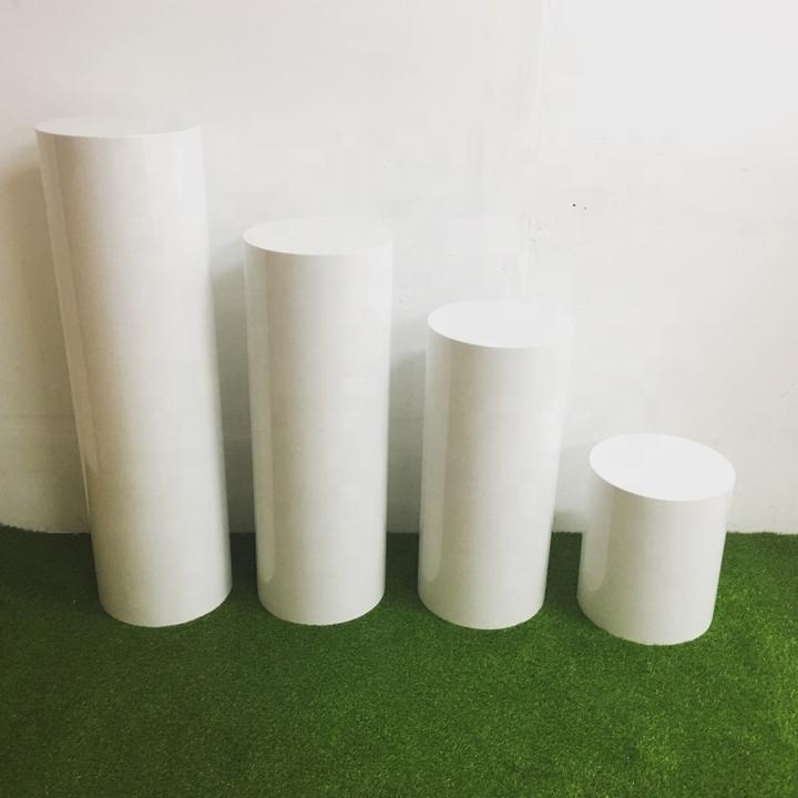 Wholesale Large Metal Round Cylinder Plinth white Metal display plinth for Exhibitions Events Weddings