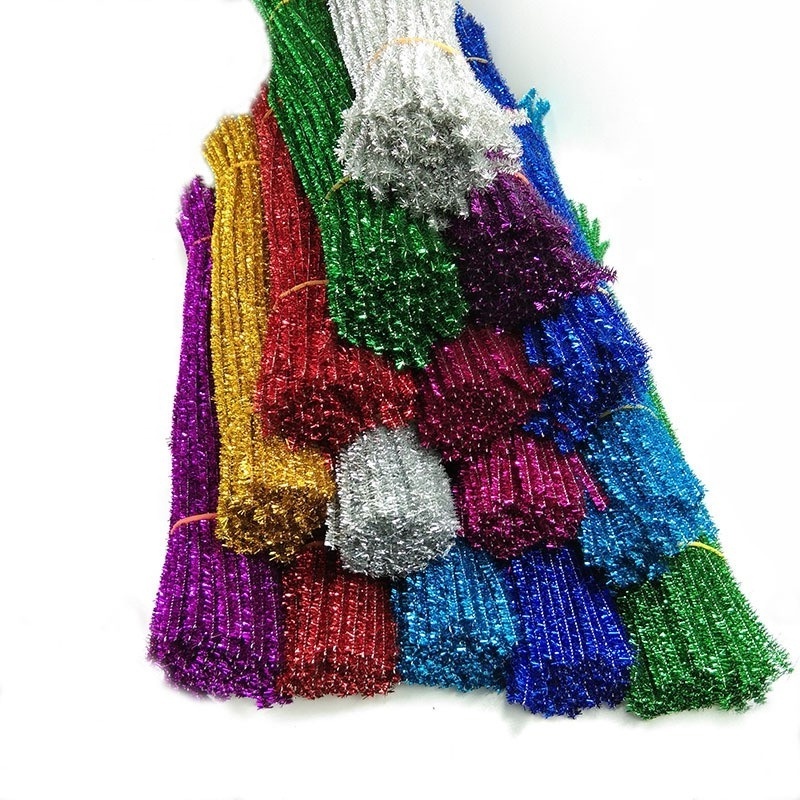 Mix Colours CHRISTMAS Chenille Craft Stems Tinsel