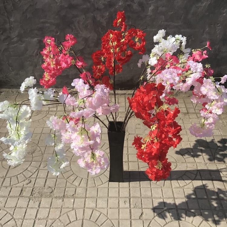 Factory Artificial Trees Hanging Silk White Cherry Blossoms Flowers Branches