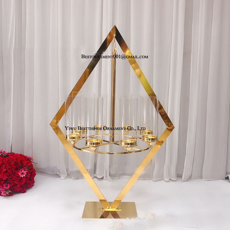 Luxury Gold Metal Candelabra 16 Heads Candle Holder Candlestick Wedding Table Centerpiece