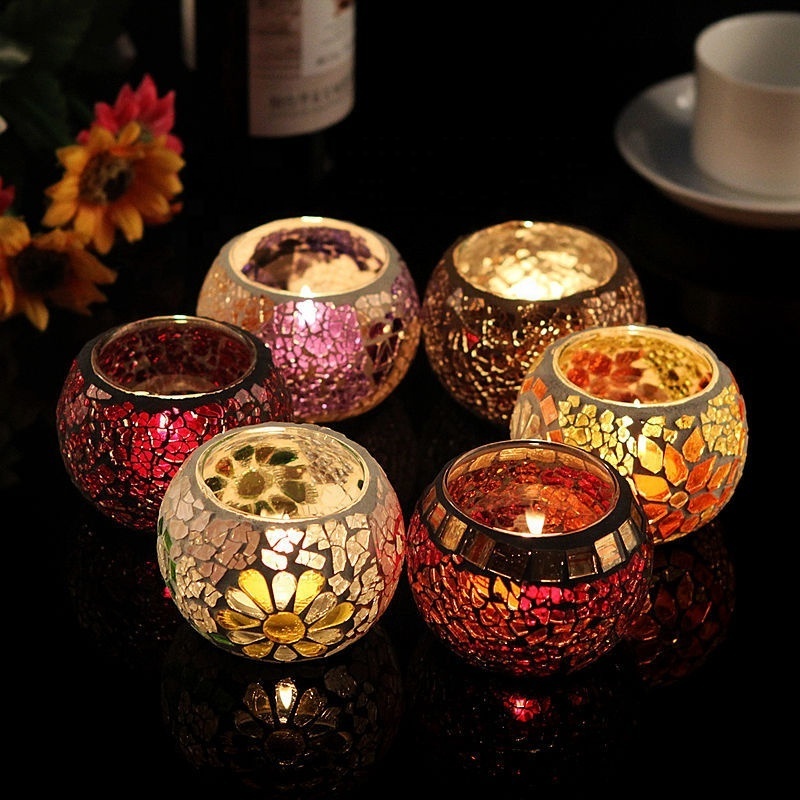 Mosaic Glass Tea Light Candle holder