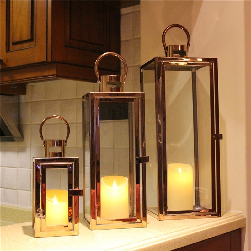 Wholesale Decorative Rectangular Shaped Metal Stainless Steel  LANTERNS