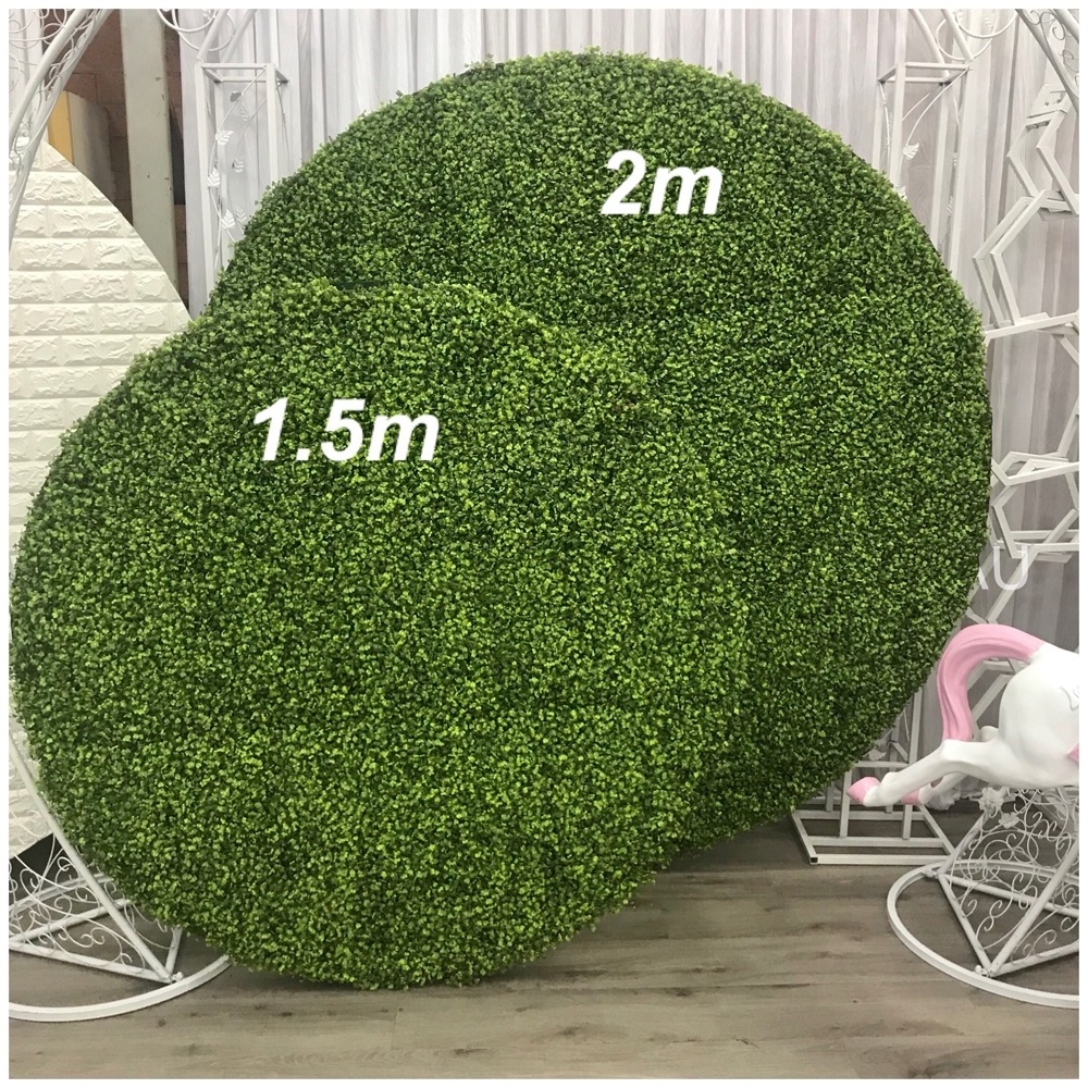 New Arrival  Plastic Grass Wall Backdrop For Wedding With Round Metal Stand Artificial Grass Wall Panels