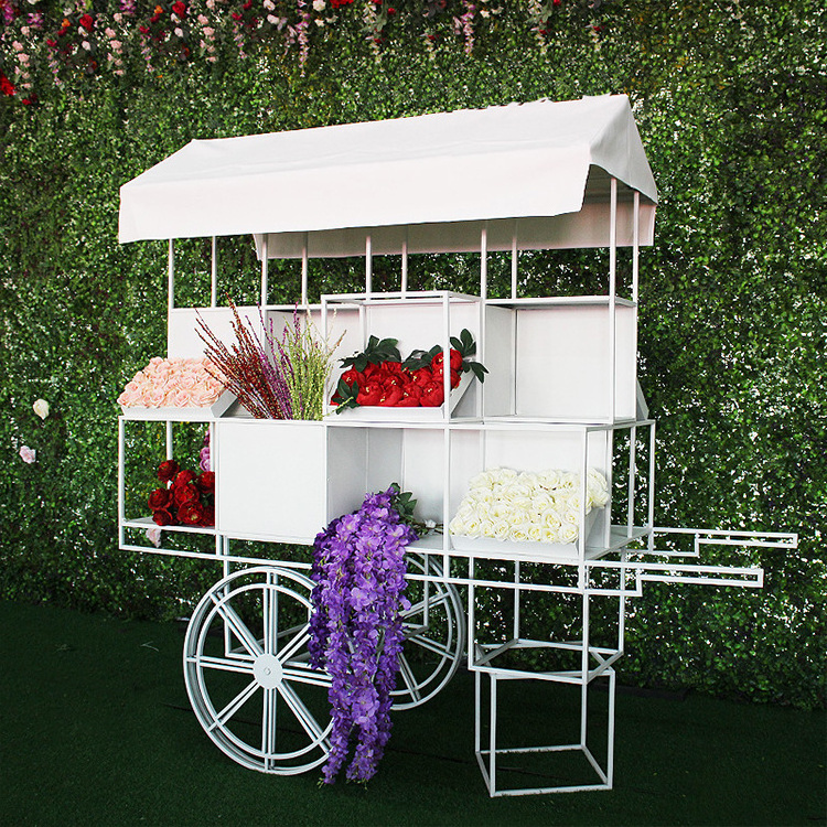 OEM garden wedding decorations large metal flower cart float Outdoor and indoor props