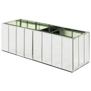 Square Glass Mirror Risers Cube Vase For Wedding Table Centerpiece