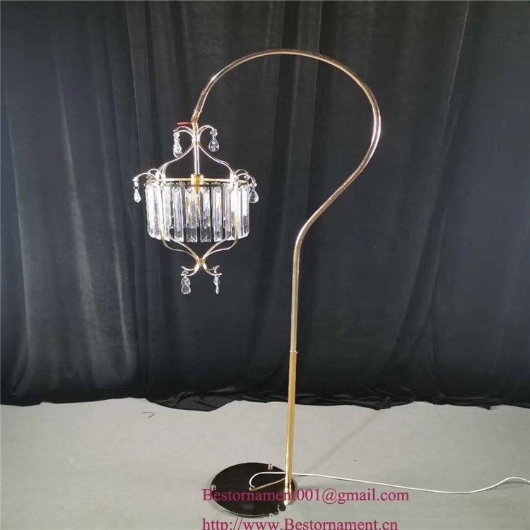 Wholesale Tall 3 Arms Metal Crystal Led Light Floor Candelabra Standing For Wedding Centerpiece Decoration