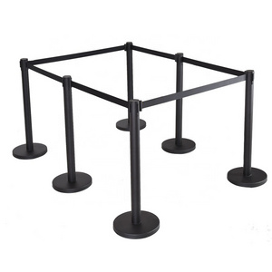 Red Belt Stanchion Posts Queue Pole Retractable Crowd Control  Rope Stanchion Barrier