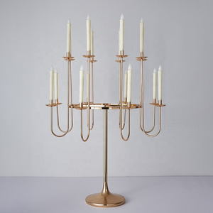 Luxury Gold Metal Candelabra 16 Heads Candle Holder Candlestick Wedding Table Centerpiece