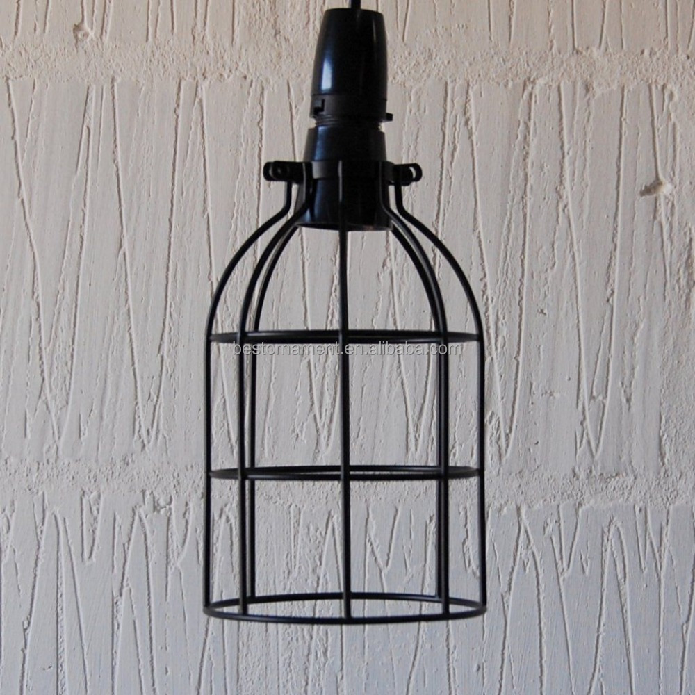 'Locke' Vintage Industrial Wire Metal Cage Ceiling Pendant Light Lampshade