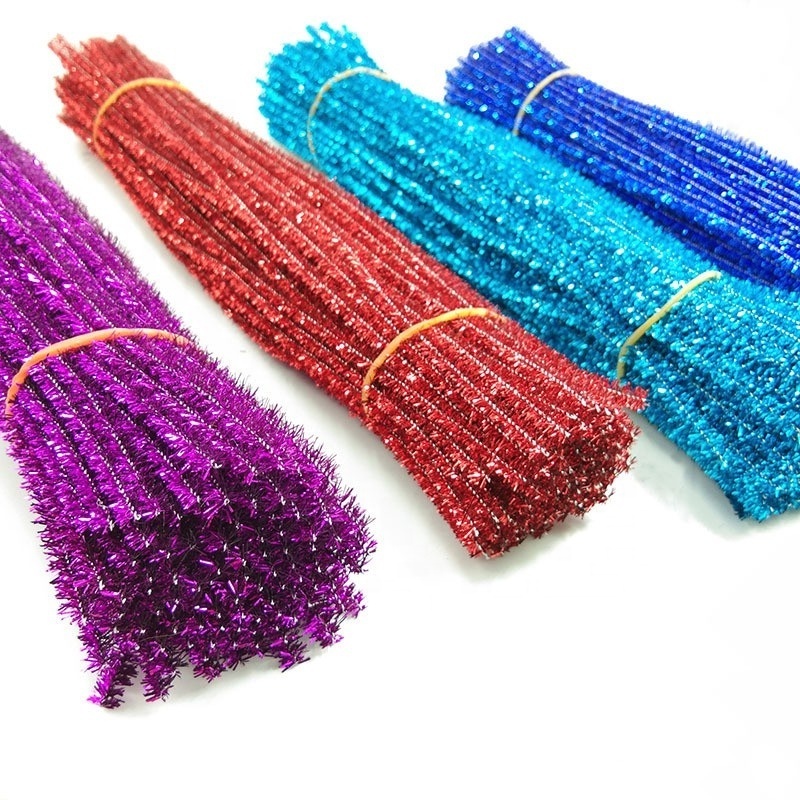 Mix Colours CHRISTMAS Chenille Craft Stems Tinsel