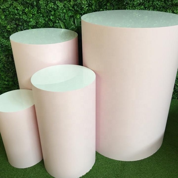 Wholesale Large Metal Round Cylinder Plinth white Metal display plinth for Exhibitions Events Weddings