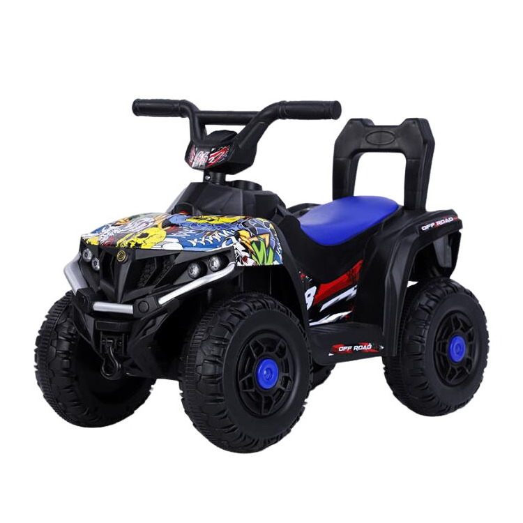 Children's electric motorcycle four-wheeler men's and women's baby toy car can sit large children charging battery buggy