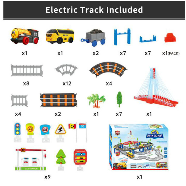 light and music colorful slot car set race track toys electric train railway toy bridge track toy Electric Rail Car (CPC) (GCC)