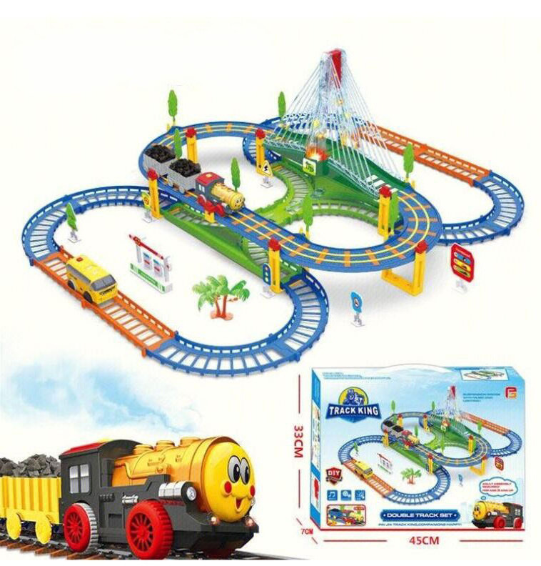 light and music colorful slot car set race track toys electric train railway toy bridge track toy Electric Rail Car (CPC) (GCC)