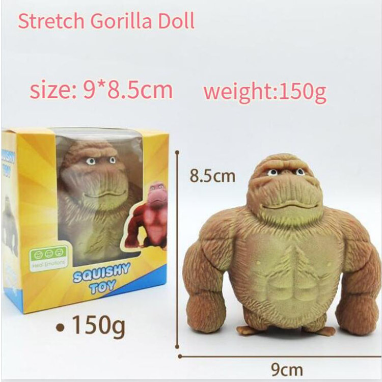 Mini Monkey Gorilla Fidget Toys Elastic Decompression Toy Latex Chimpanzee Jungle Animal Sand toy