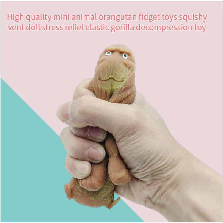 Mini Monkey Gorilla Fidget Toys Elastic Decompression Toy Latex Chimpanzee Jungle Animal Sand toy