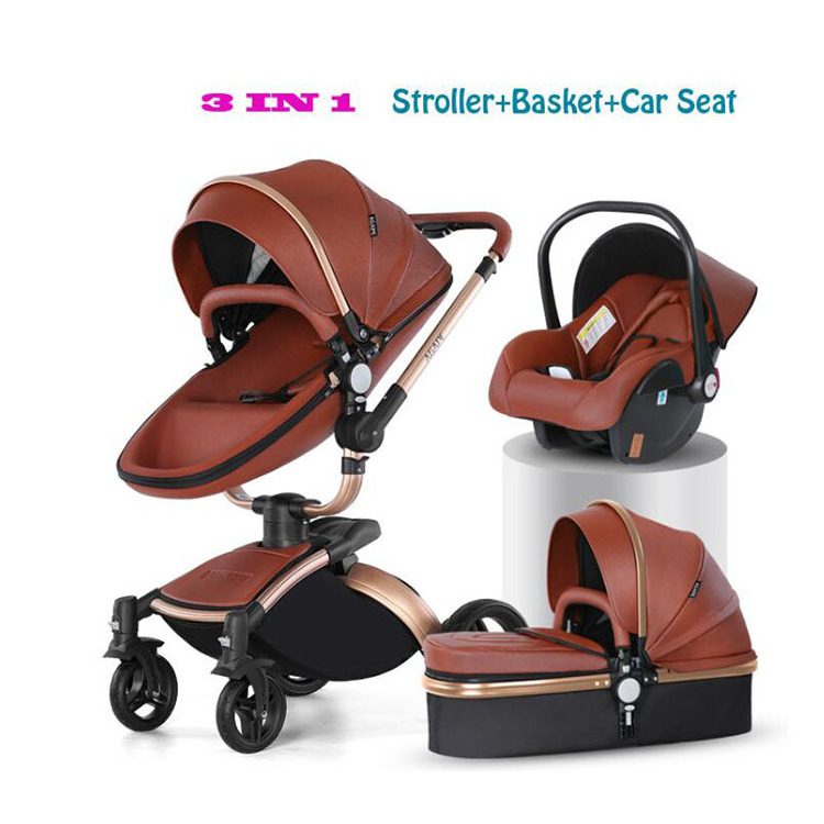 Wholesale european style baby push chair walkers buy cheap foldable travel system 3 in 1 baby stroller Stroller+Basket+Car Seat